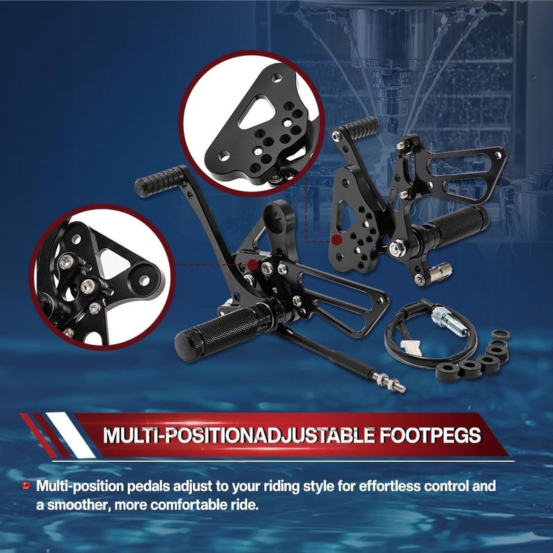 SFriding Motorcycle Adjustable Rear Sets Rearsets Foot Pegs for Suzuki GSXR 600 750 2006-2010 2007 2008 2009 - Image 4